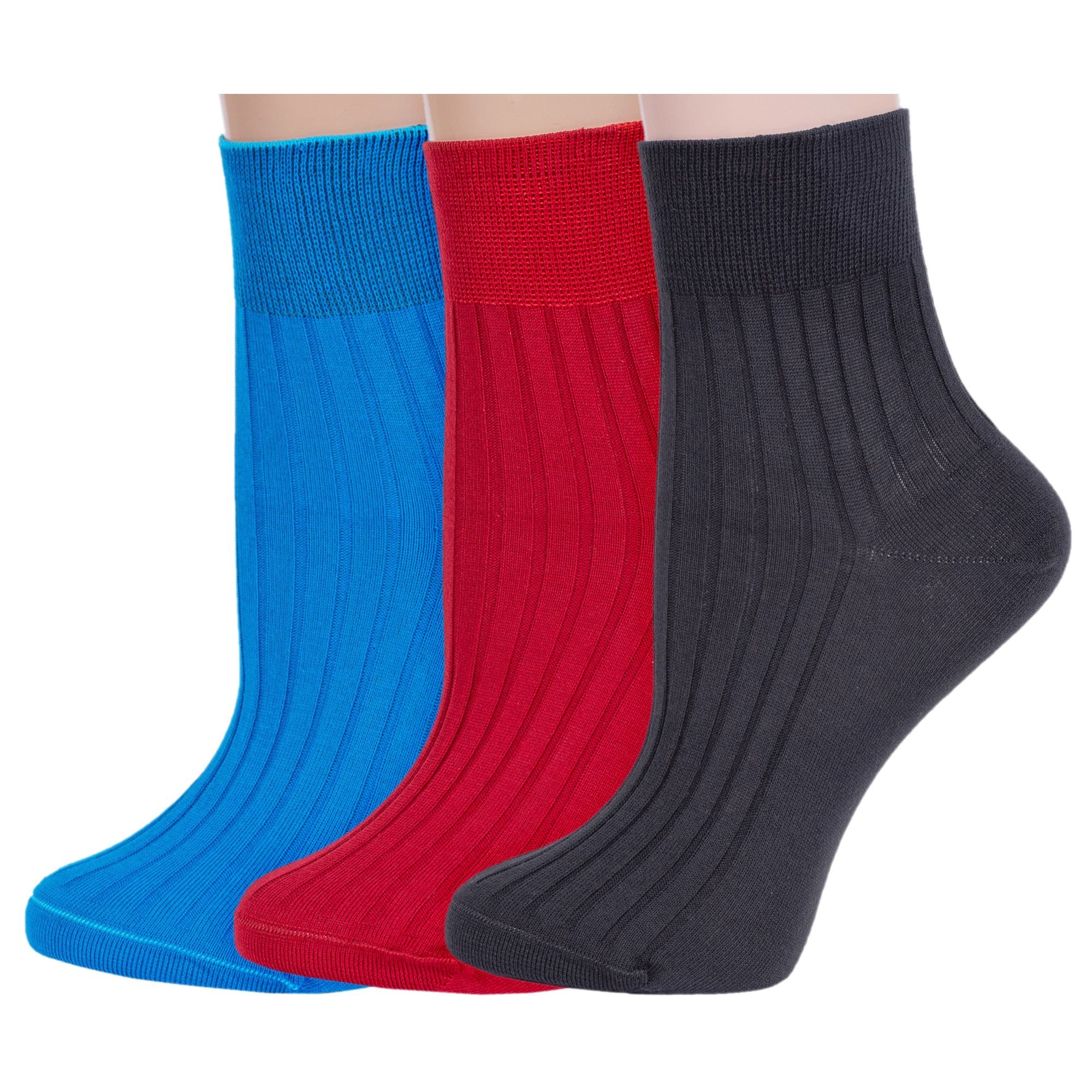 

Комплект носков женских Rusocks 3-Ж3-11001 бирюзовых; красных; серых 23, 3-Ж3-11001