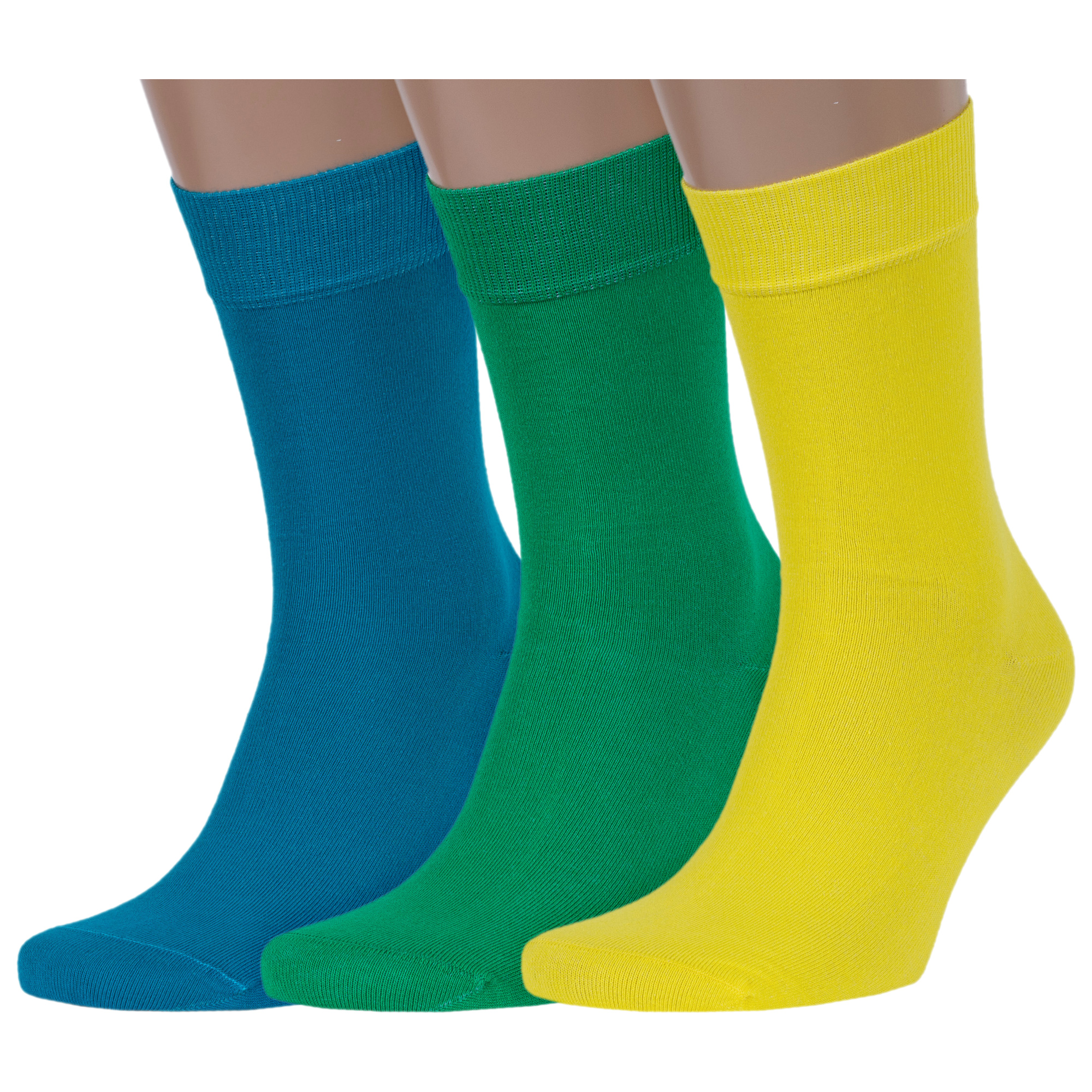 

Комплект носков мужских Rusocks 3-М-1221 бирюзовых; зеленых; желтых 25-27, 3-М-1221