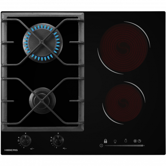 Встраиваемая варочная панель комбинированная Hiberg VM 6021 B черный