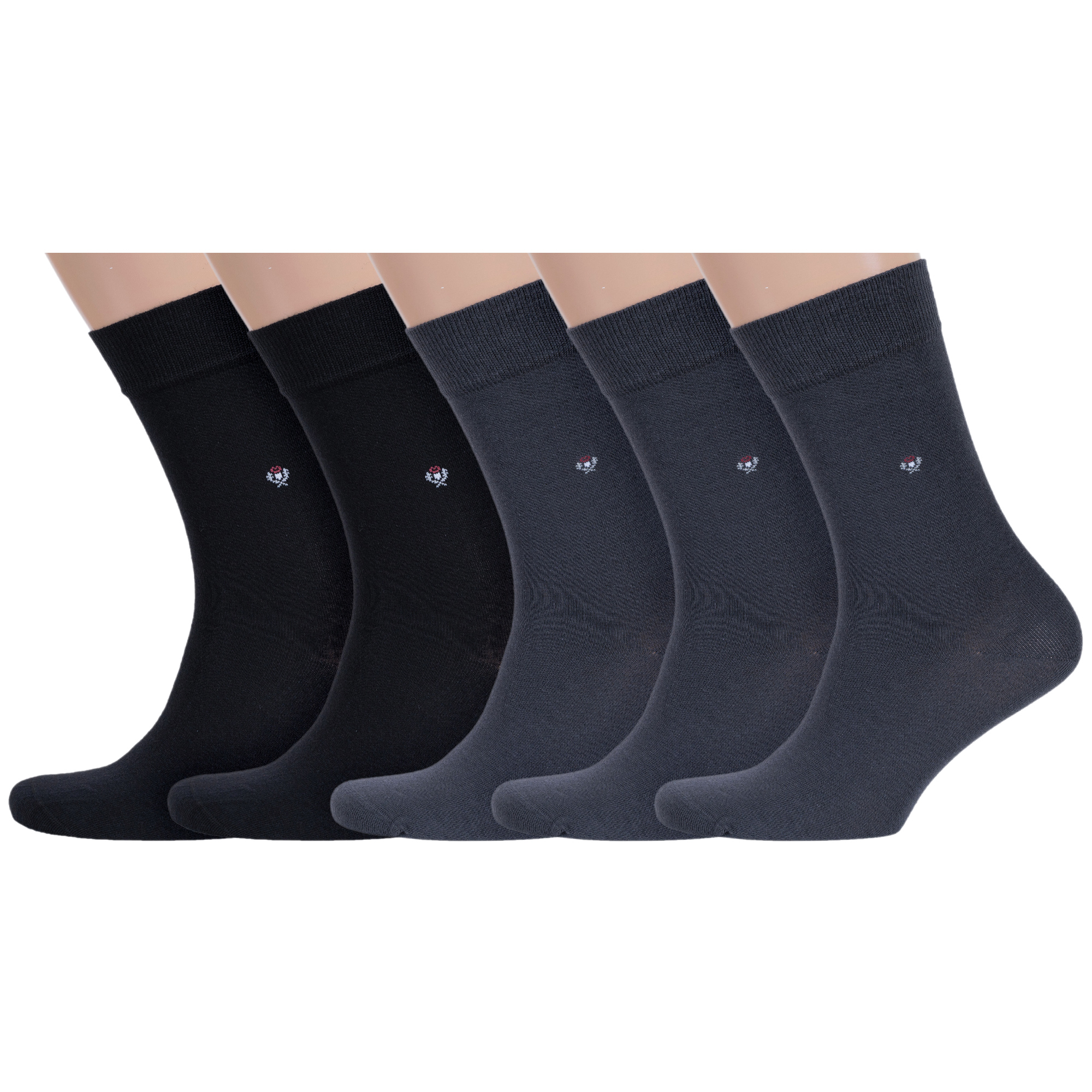 

Комплект носков мужских Rusocks 5-М-197 черных; серых 27, Черный;серый, 5-М-197