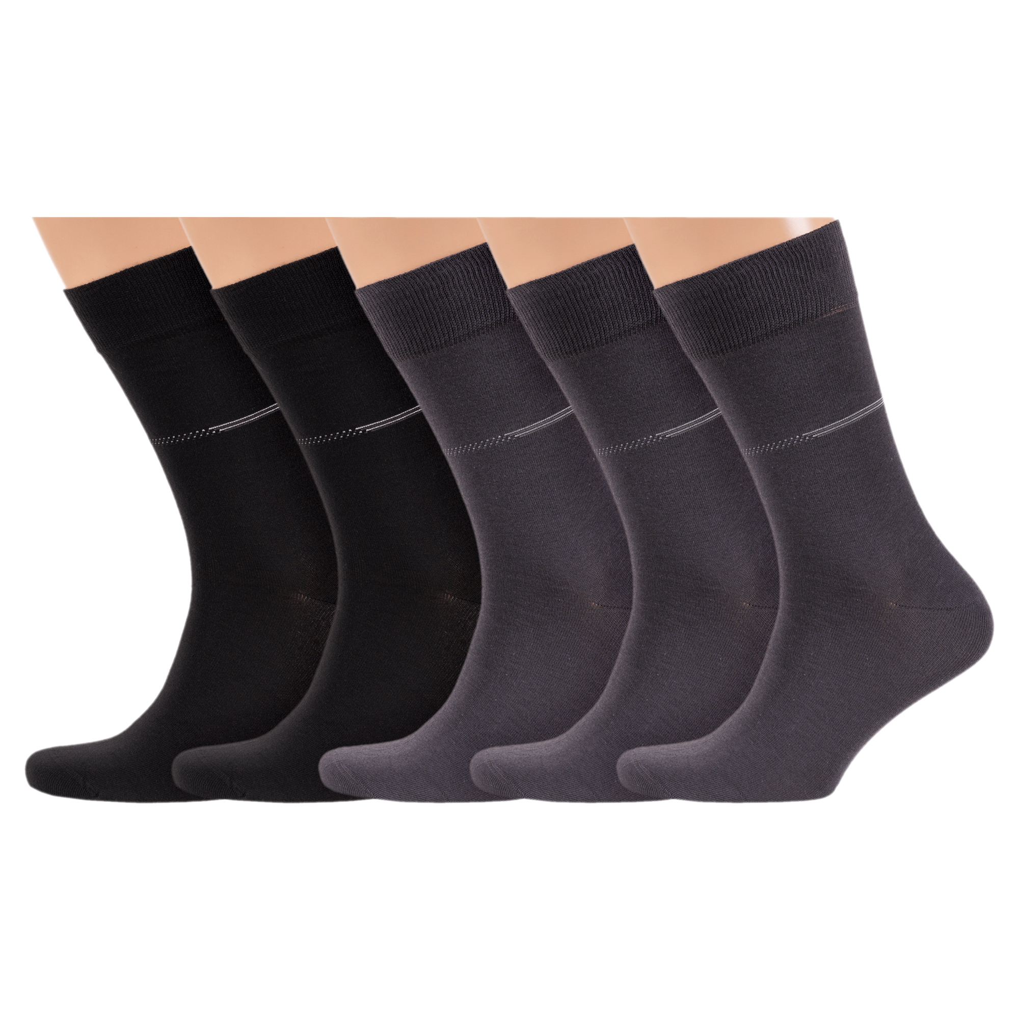 

Комплект носков мужских Rusocks 5-М-216 черных; серых 27, Черный;серый, 5-М-216