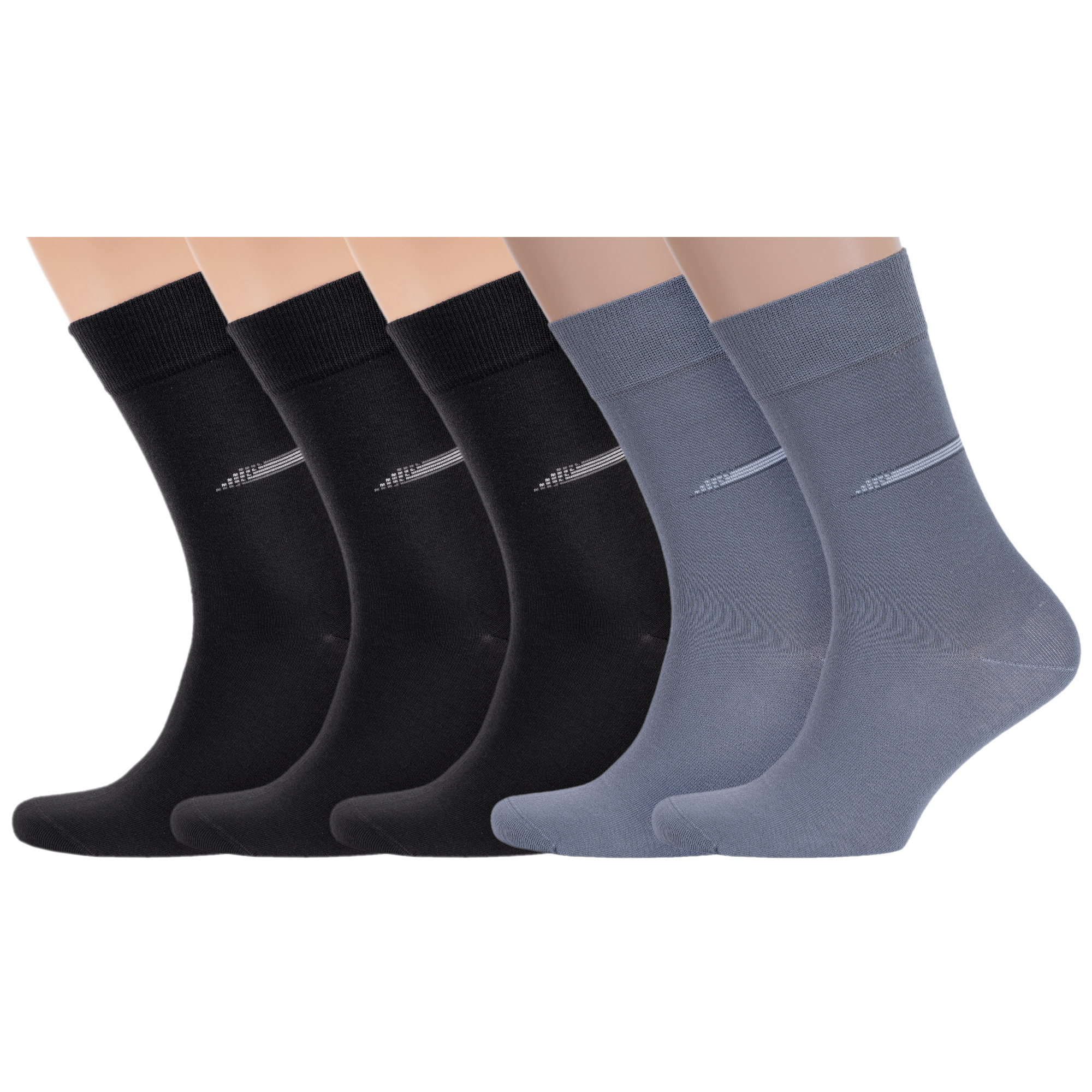 

Комплект носков мужских Rusocks 5-М-217 черных; серых 25, Черный;серый, 5-М-217