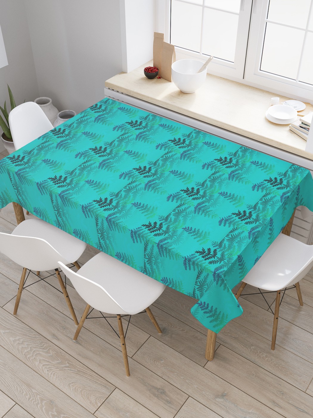 

Скатерть прямоугольная JoyArty "Мистика папоротника" из сатена, 180x145 см, Зеленый, Мистика папоротника