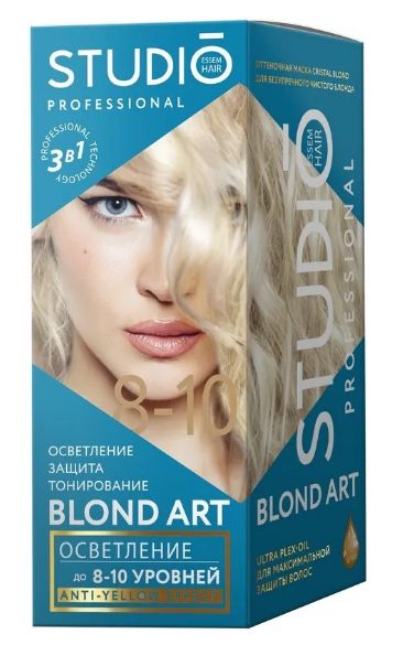 фото Осветлитель для волос studio professional blond art до 10 уровней осветления 100 мл