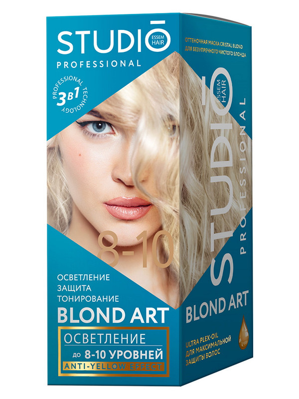 фото Осветлитель для волос studio professional blond art до 10 уровней осветления 100 мл