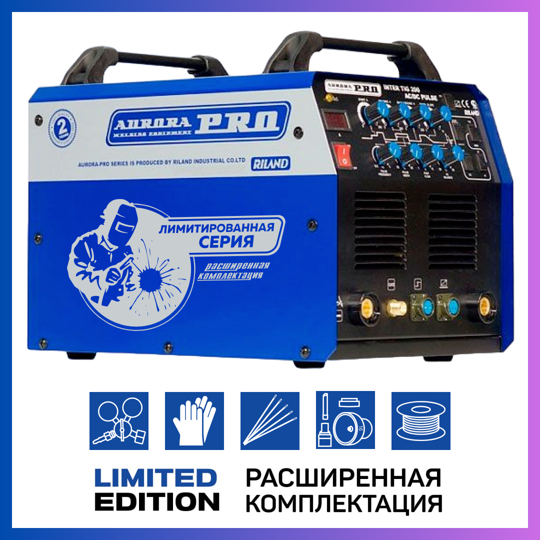 фото Аппарат аргонодуговой сварки aurorapro inter tig 200 ac/dc pulse limited edition