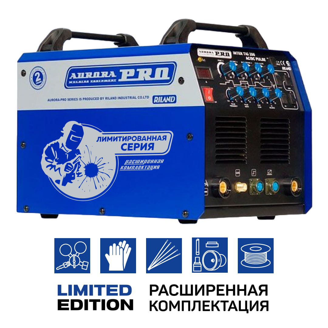 фото Аппарат аргонодуговой сварки aurorapro inter tig 200 ac/dc pulse limited edition