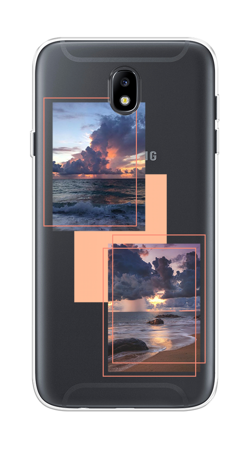 

Чехол на Samsung Galaxy J7 2017 "Sky collage", Розовый;прозрачный;синий, 23150-1
