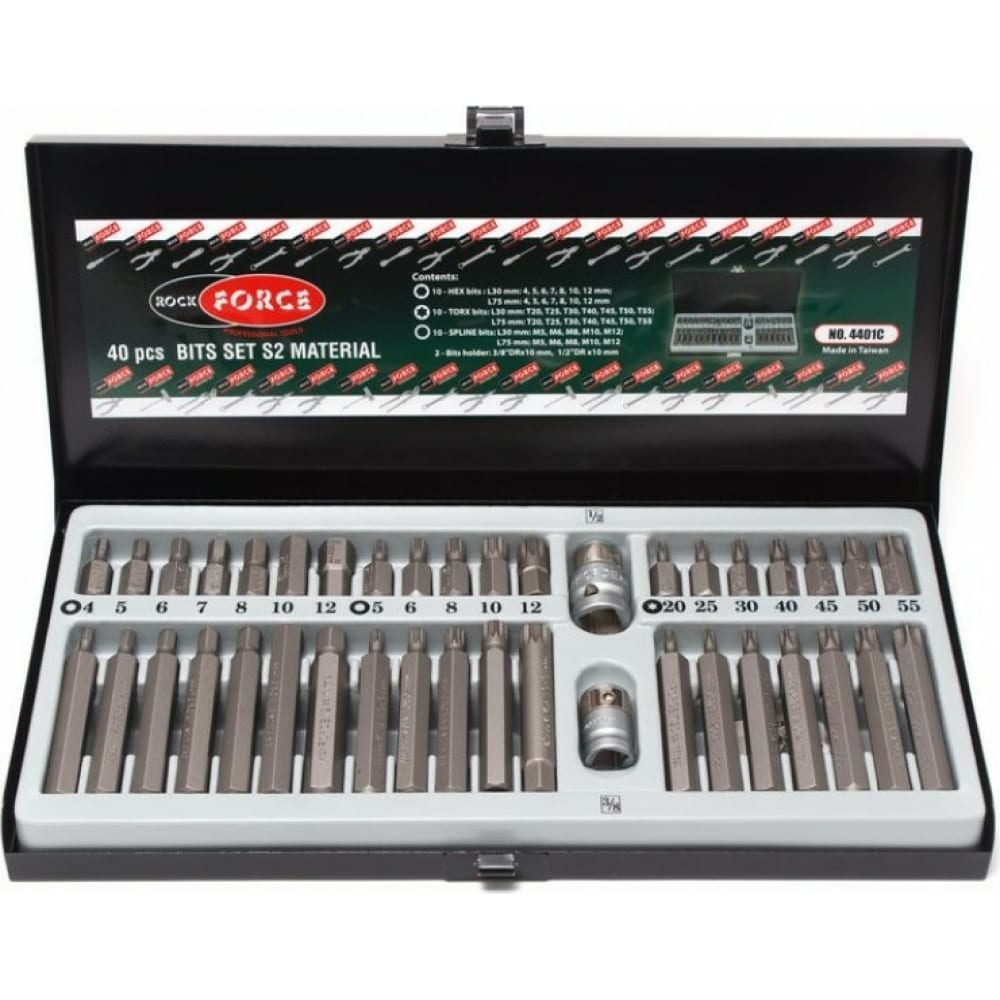 

Набор вставок TORX с держателями (40 шт; 10 мм) ROCKFORCE RF-4401