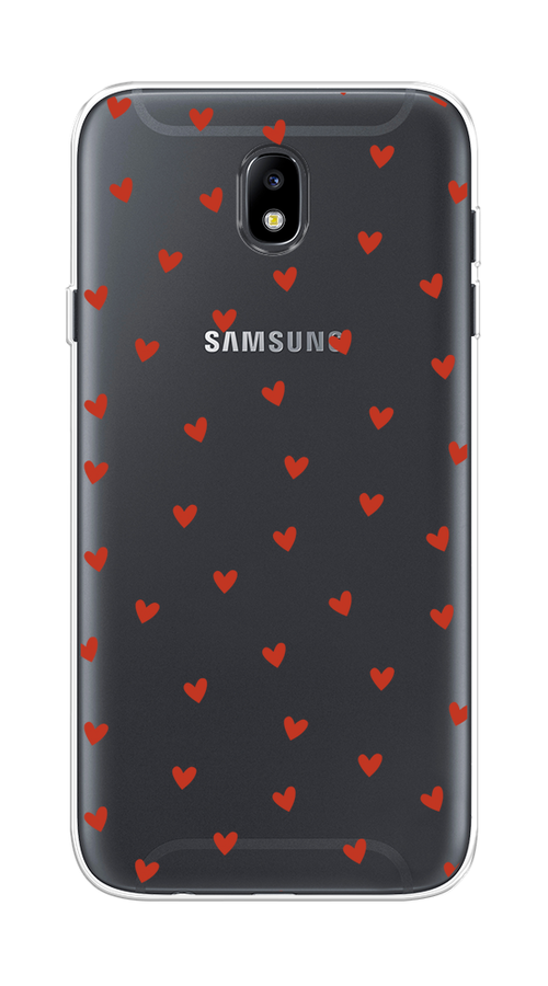 

Чехол на Samsung Galaxy J7 2017 "Red hearts", Красный;прозрачный, 23150-1