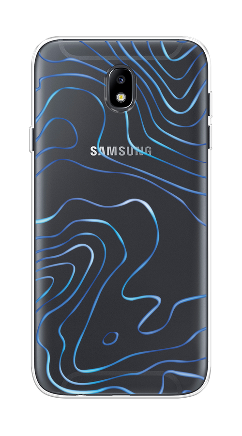 

Чехол на Samsung Galaxy J7 2017 "Blue lines", Прозрачный;синий, 23150-1
