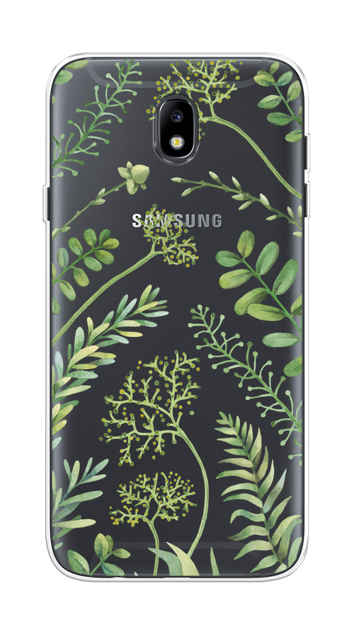 

Чехол на Samsung Galaxy J7 2017 "Green Leaves", Зеленый;прозрачный, 23150-1