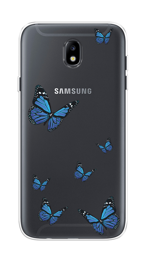 

Чехол на Samsung Galaxy J7 2017 "Blue butterflies", Синий;черный, 23150-1