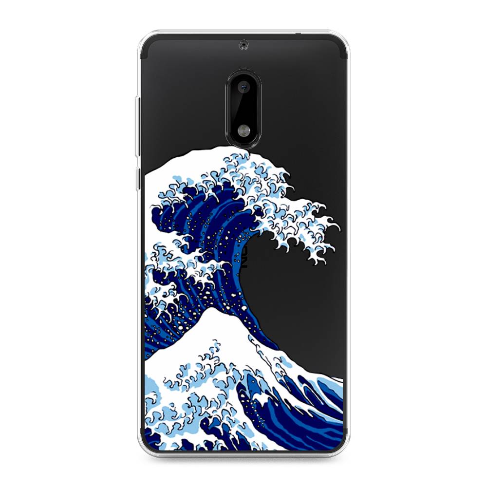 

Чехол Awog на Nokia 6 / Нокиа 6 "Волна в Канагаве", Синий;белый, 120350-4