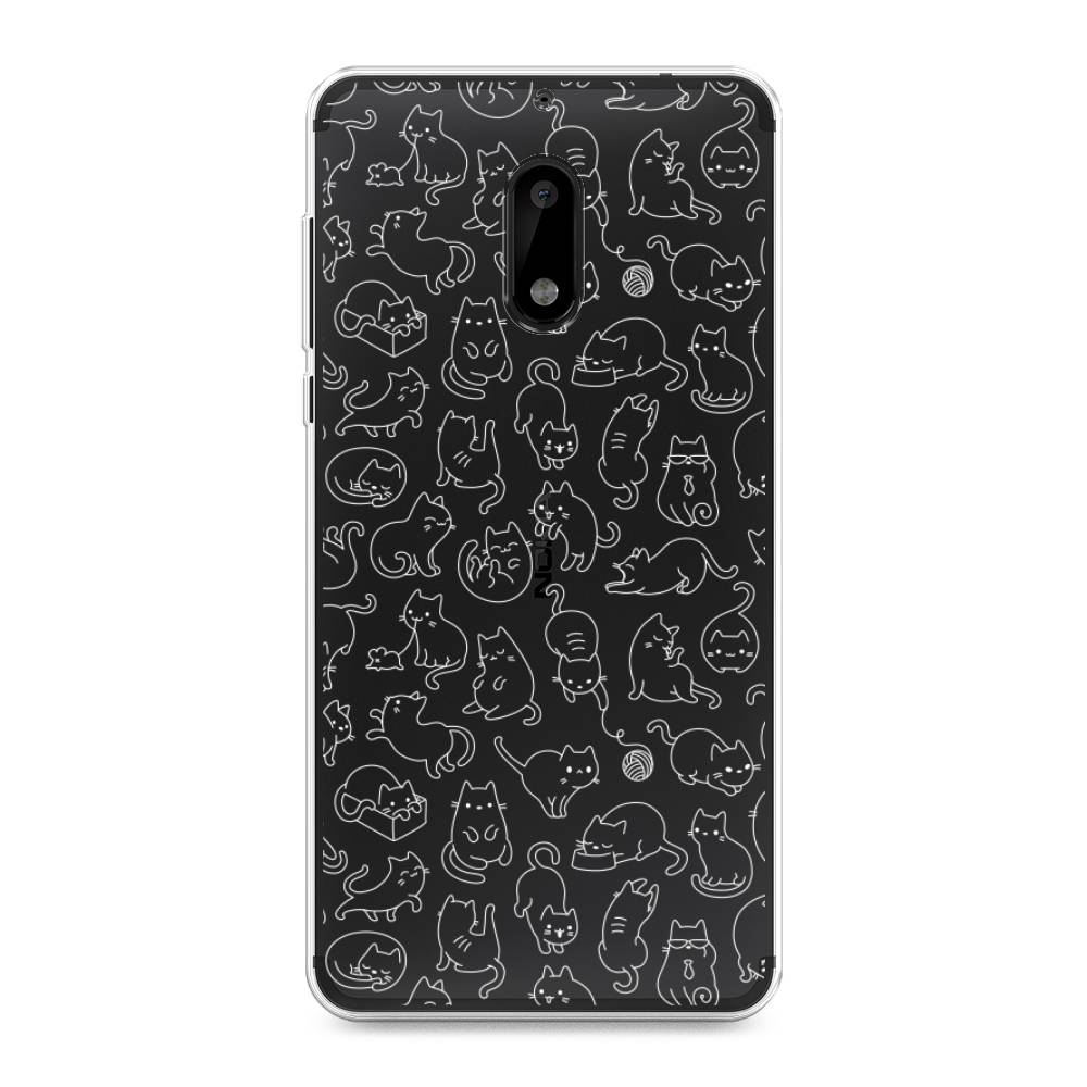 

Чехол Awog на Nokia 6 / Нокиа 6 "Шкодливые котики", Черный;белый;серый, 120350-2