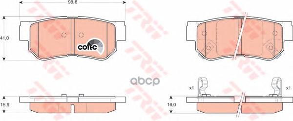 

Колодки дисковые з.Kia Magentis 01,Hyundai Sonata 2.0-2.7 98-01 GDB3284 746 02757 002B-SX