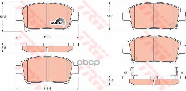 

Колодки дисковые п.\ Toyota Corolla 1.4/1.6 01-02 GDB3317 =971 02