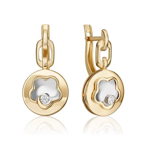 

Серьги из золота PLATINA jewelry 02-4987, бриллиант, 02-4987