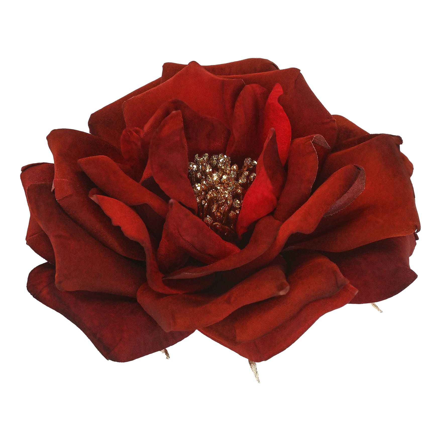 Искусственная роза Edg Бургунди на клипсе 16 см
