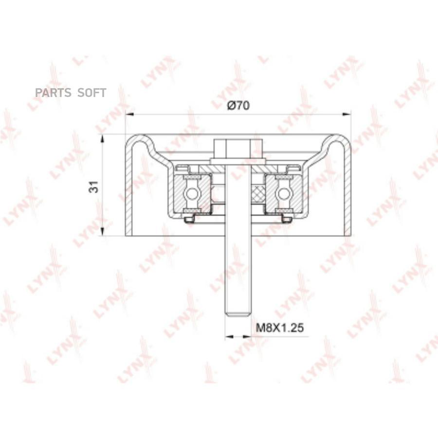 

LYNXAUTO PB-7205 Ролик отклонит.поликлин.ремня