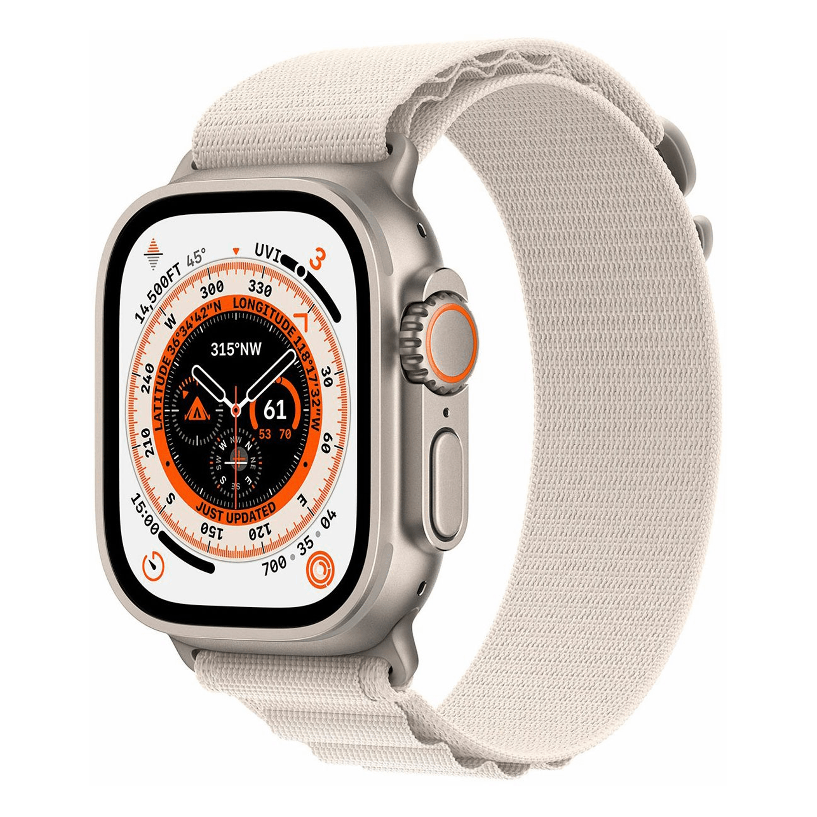 

Умные часы Apple Watch Ultra GPS + Cellular 49 мм Titanium, Starlight (MQFR3AE/A)