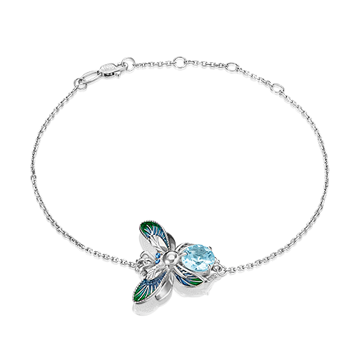 фото Браслет из серебра с топазом/эмалью platina jewelry 05-0680-00-201-0200-69