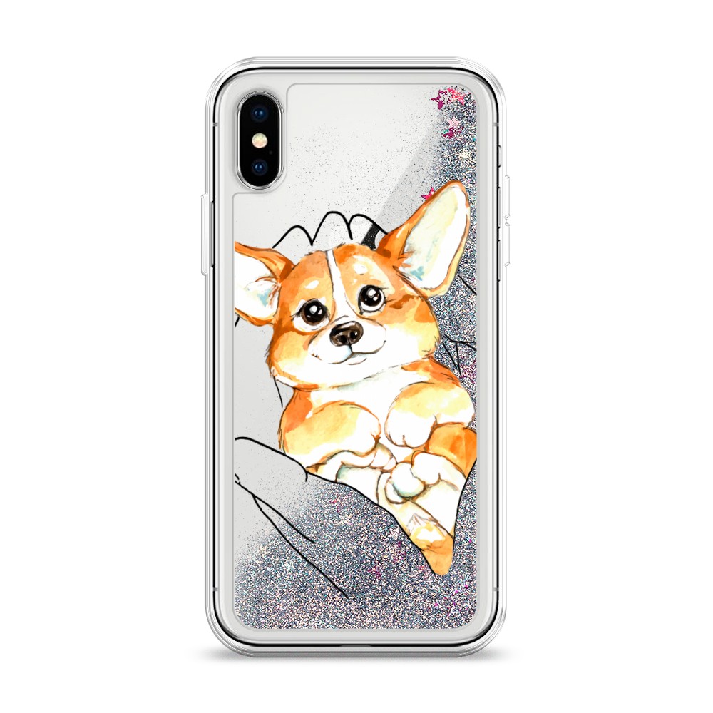 

Чехол Awog на Apple iPhone X (10) / Айфон X (10) "Корги в ладошках", Разноцветный, 11091-1