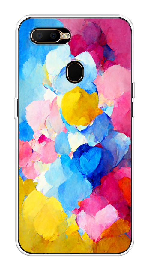 

Чехол на Oppo A5s "Яркие пятна", Синий;голубой;желтый;розовый, 252350-1