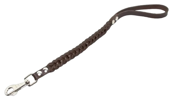 Водилка для собак Дягилев, плетеная, кожаная, 16 мм 55 см