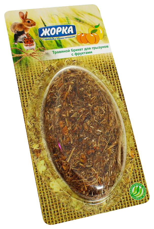 Лакомство для грызунов Жорка Травяной брикет с фруктами, 25 г