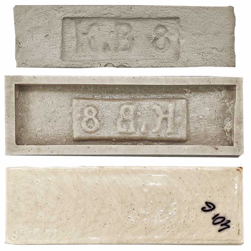 

Форма для декоративного кирпича из гипса Кирпич с клеймом F401G, F401G