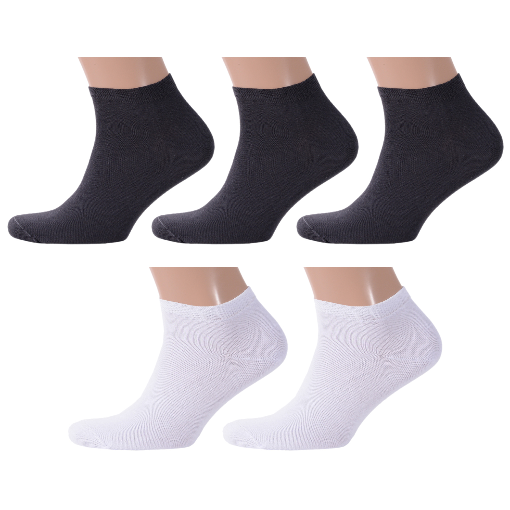 

Комплект носков мужских Rusocks 5-М-2212 серых; белых 27, Серый;белый, 5-М-2212