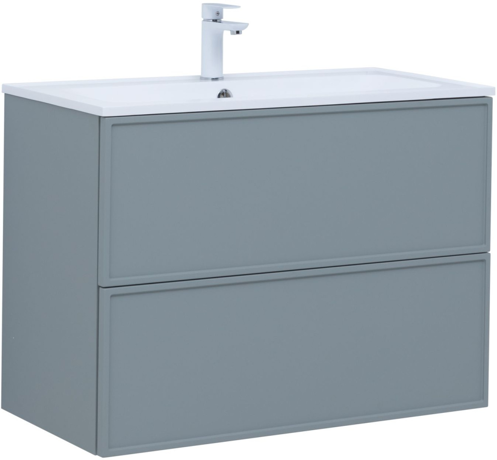 фото Тумба без раковины aquanet мдф 65х90х45,голубой