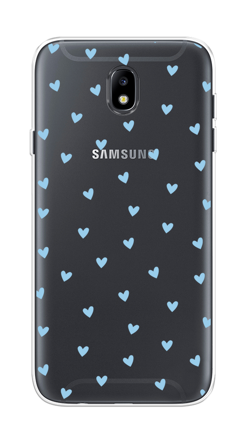 

Чехол на Samsung Galaxy J7 2017 "Голубые сердечки паттерн", Голубой;прозрачный, 23150-1