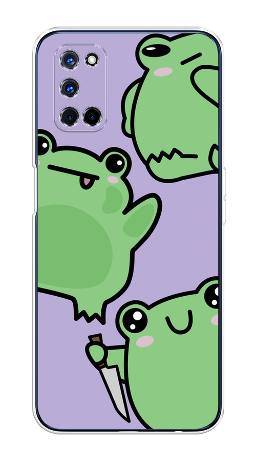 

Чехол на Oppo A52/A72 "Опасные лягушата", Фиолетовый;зеленый;черный, 253150-1
