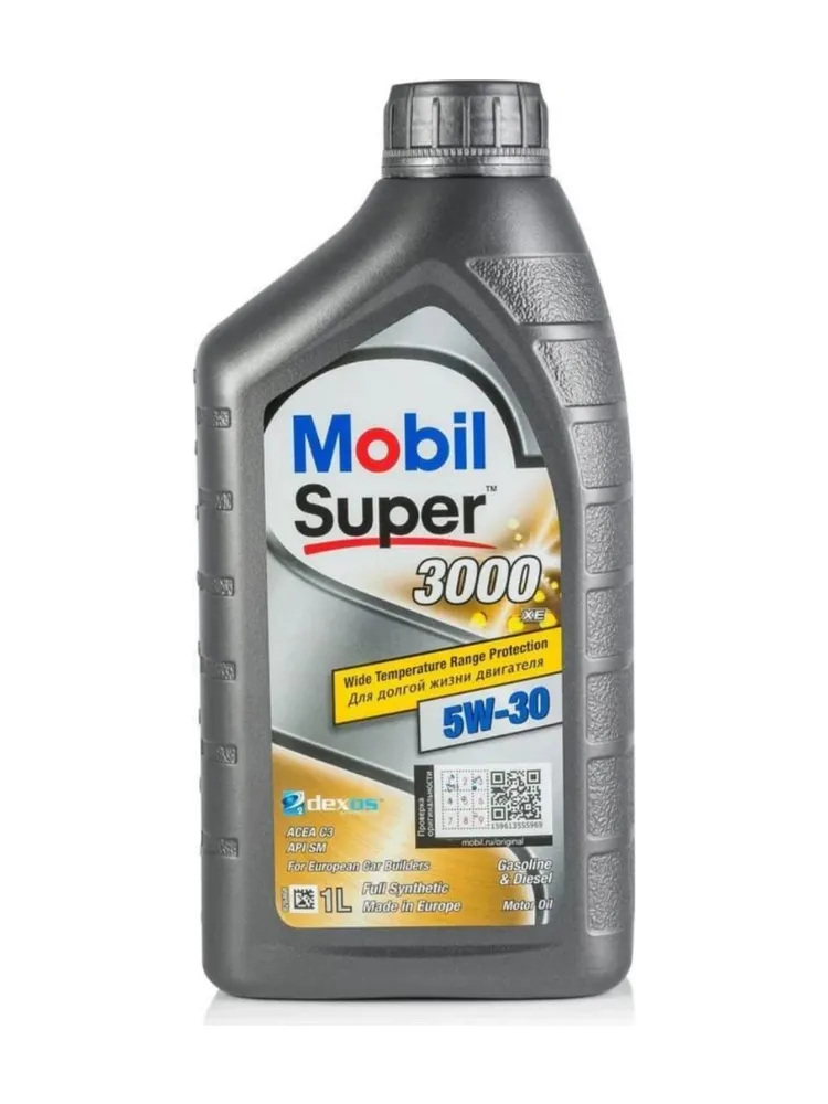 фото Моторное масло mobil super 3000 xe 5w-30 синтетическое, 1 л.