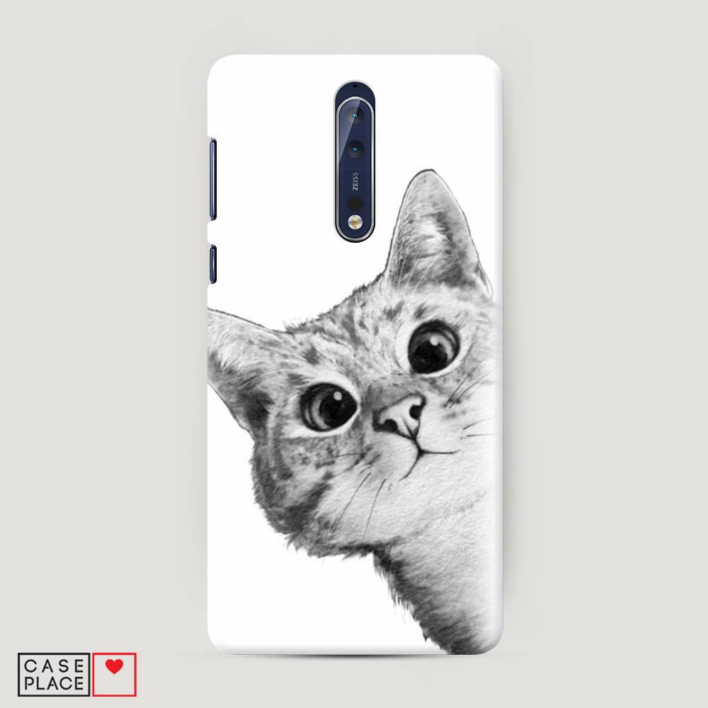 

Чехол Awog "Кот рисунок черно-белый" для Nokia 8, 120620-1
