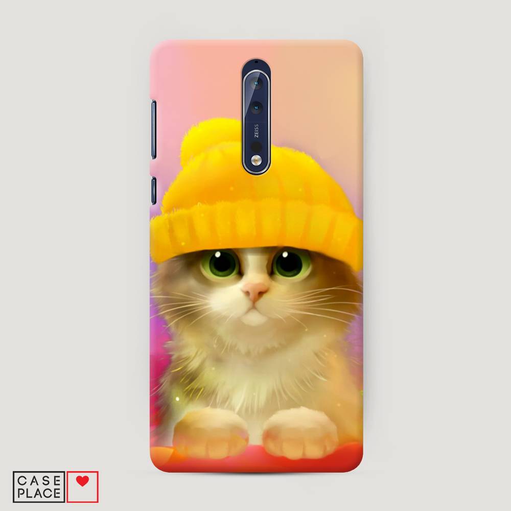 фото Чехол awog "котенок в желтой шапке" для nokia 8