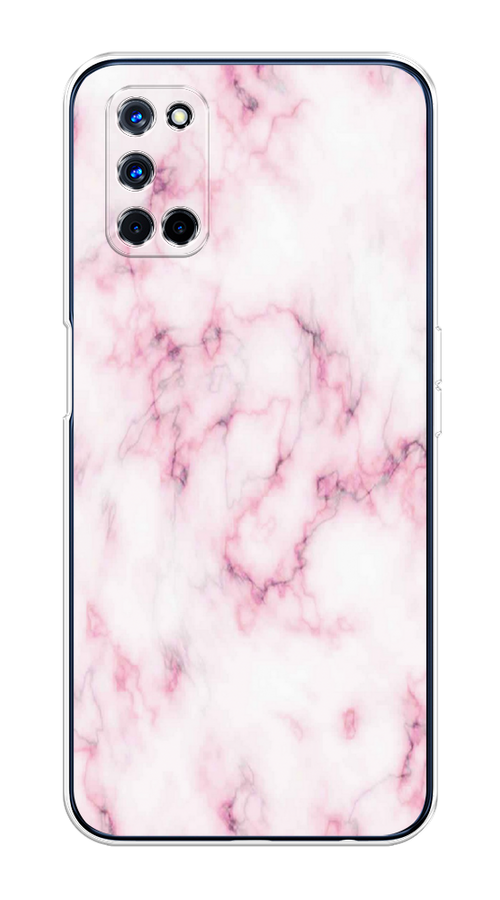 

Чехол на Oppo A52/A72 "Мрамор с розовым", Белый;розовый, 253150-1