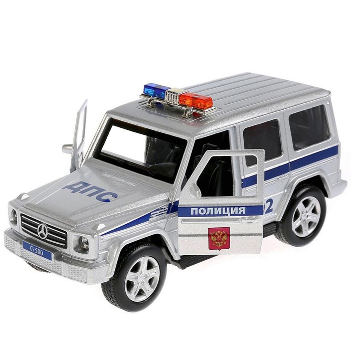 Машина металлическая инерционная Mercedes-Benxz G-class Полиция 12 см, свет/звук