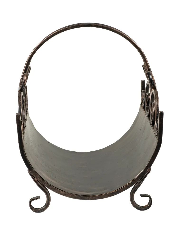 Дровница Laptev металлическая кованая для камина и бани 33х35х41 см, черный, бронза
