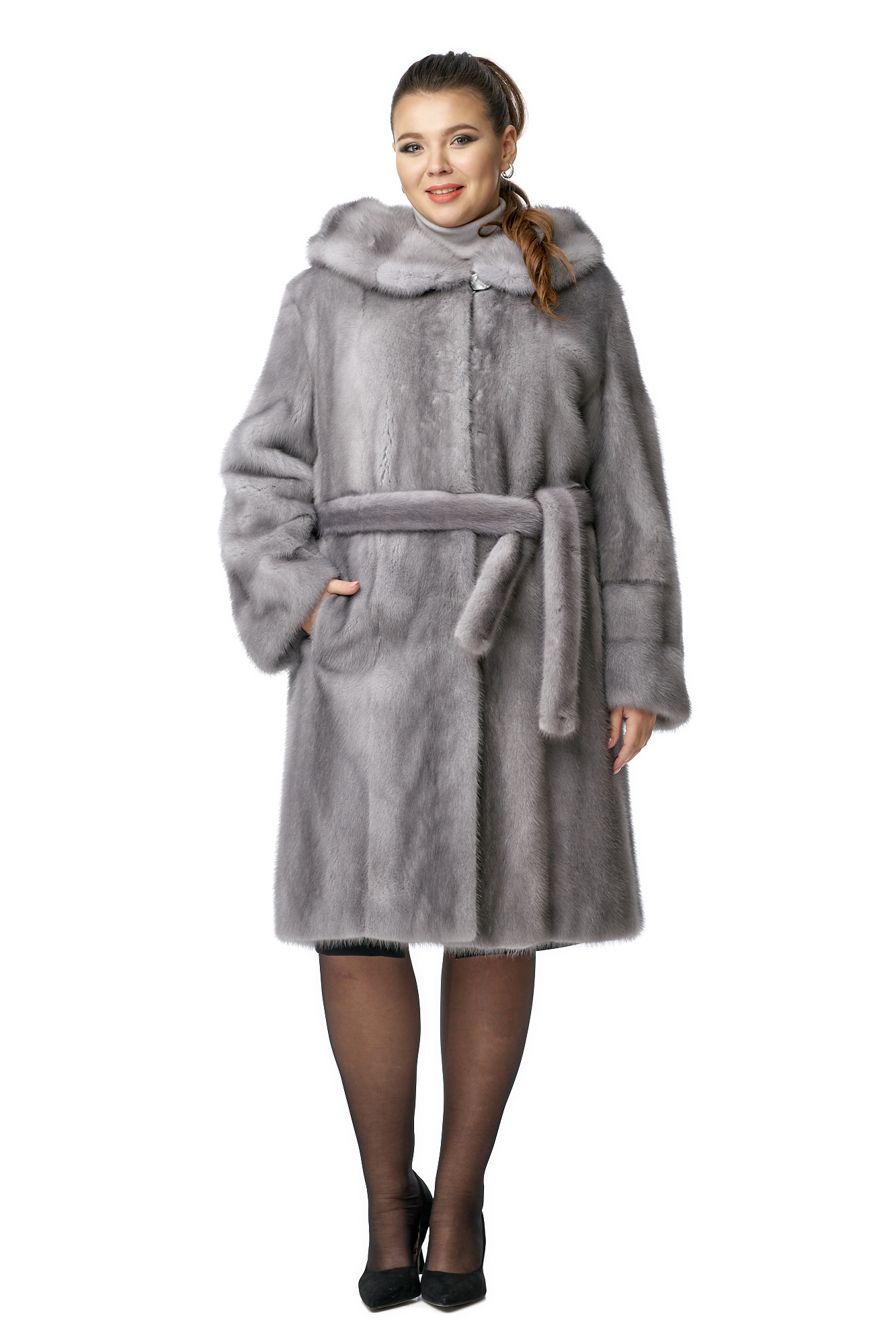 

Шуба женская МОСМЕХА голубая, 8009805