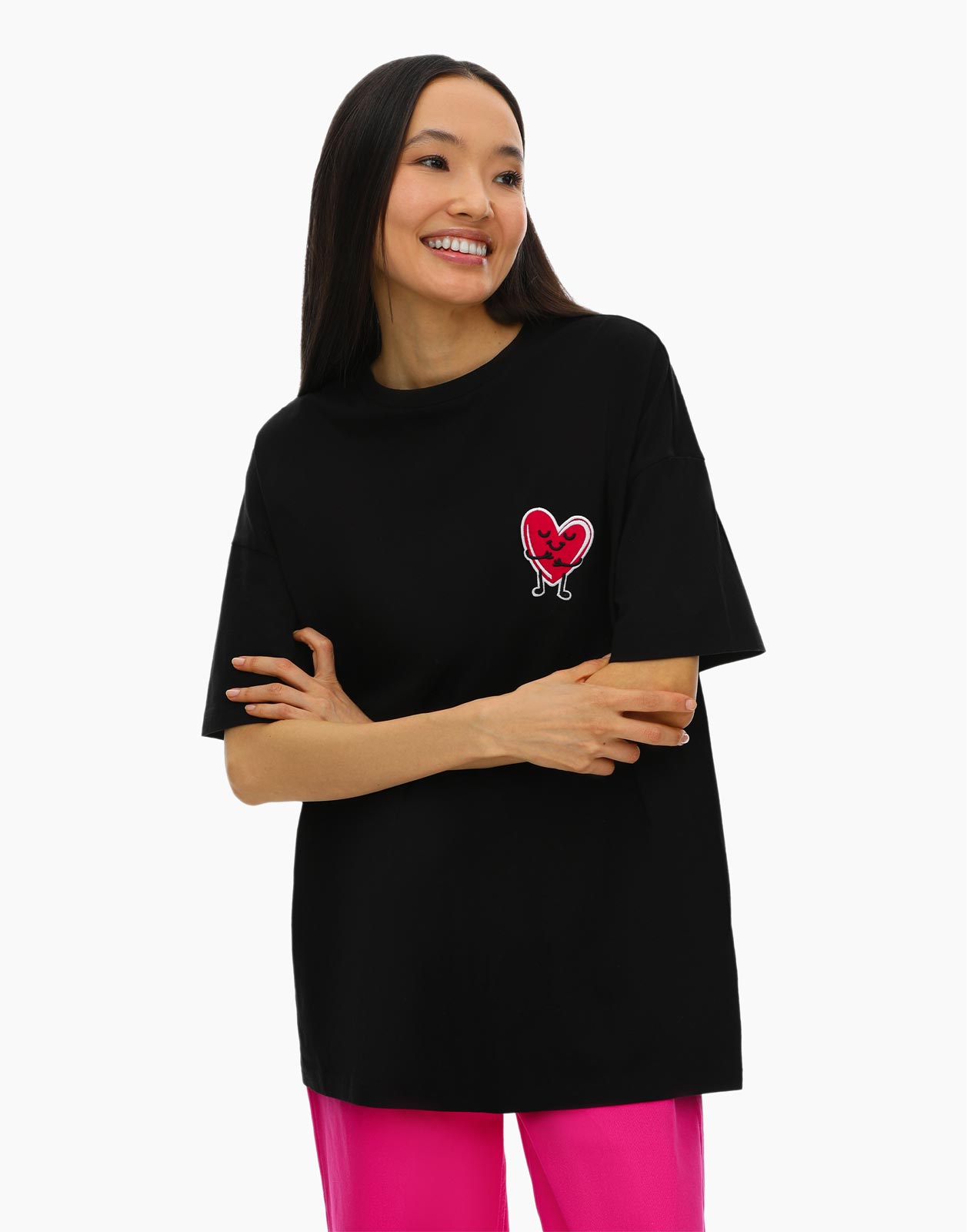 

Футболка женская Gloria Jeans GKT019751 черная S-M/164, Черный, GKT019751