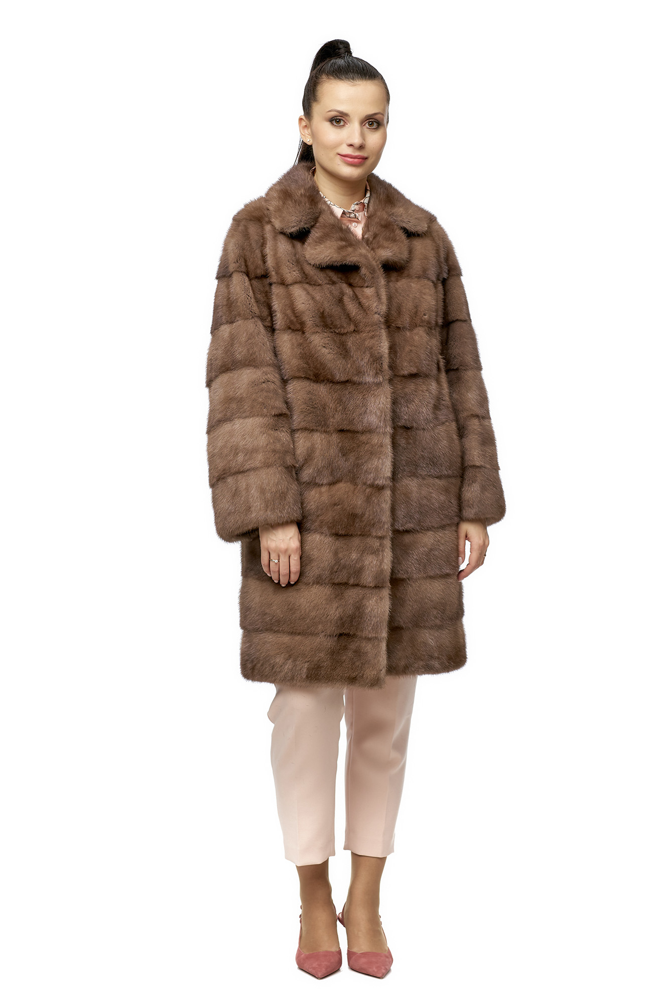 

Шуба женская МОСМЕХА 8009846 бежевая 50 RU, 8009846