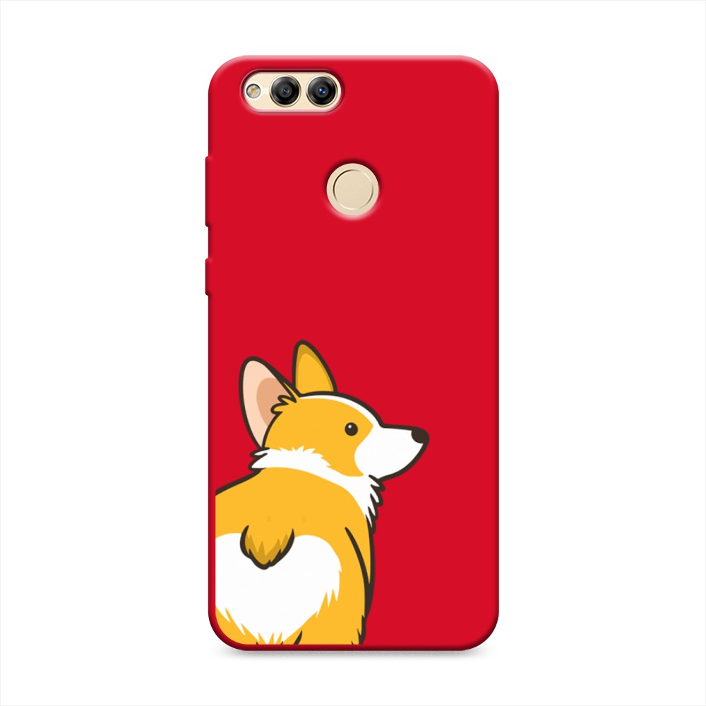 

Матовый силиконовый чехол "Корги следуй за мной" на Honor 7X, 63753-1
