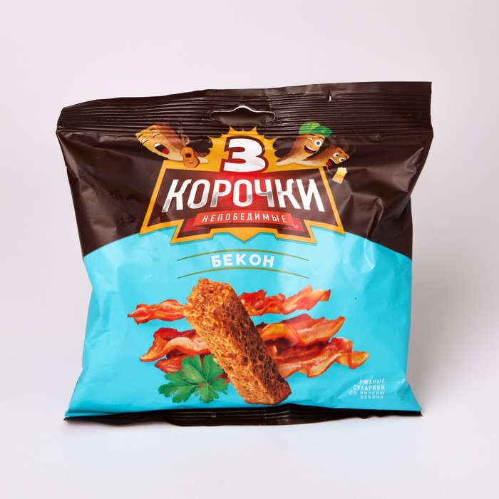 Сухарики 3 Корочки ржаные бекон 100 г