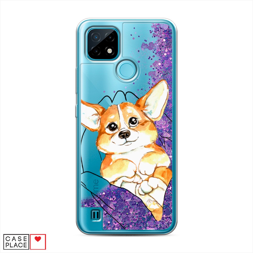 

Чехол Awog на Realme C21 "Корги в ладошках", Разноцветный, 254992-1