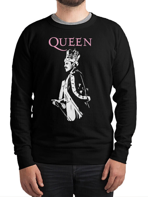 

Свитшот мужской Dream Shirts Фредди Меркьюри Queen черный 46 RU, Фредди Меркьюри Queen