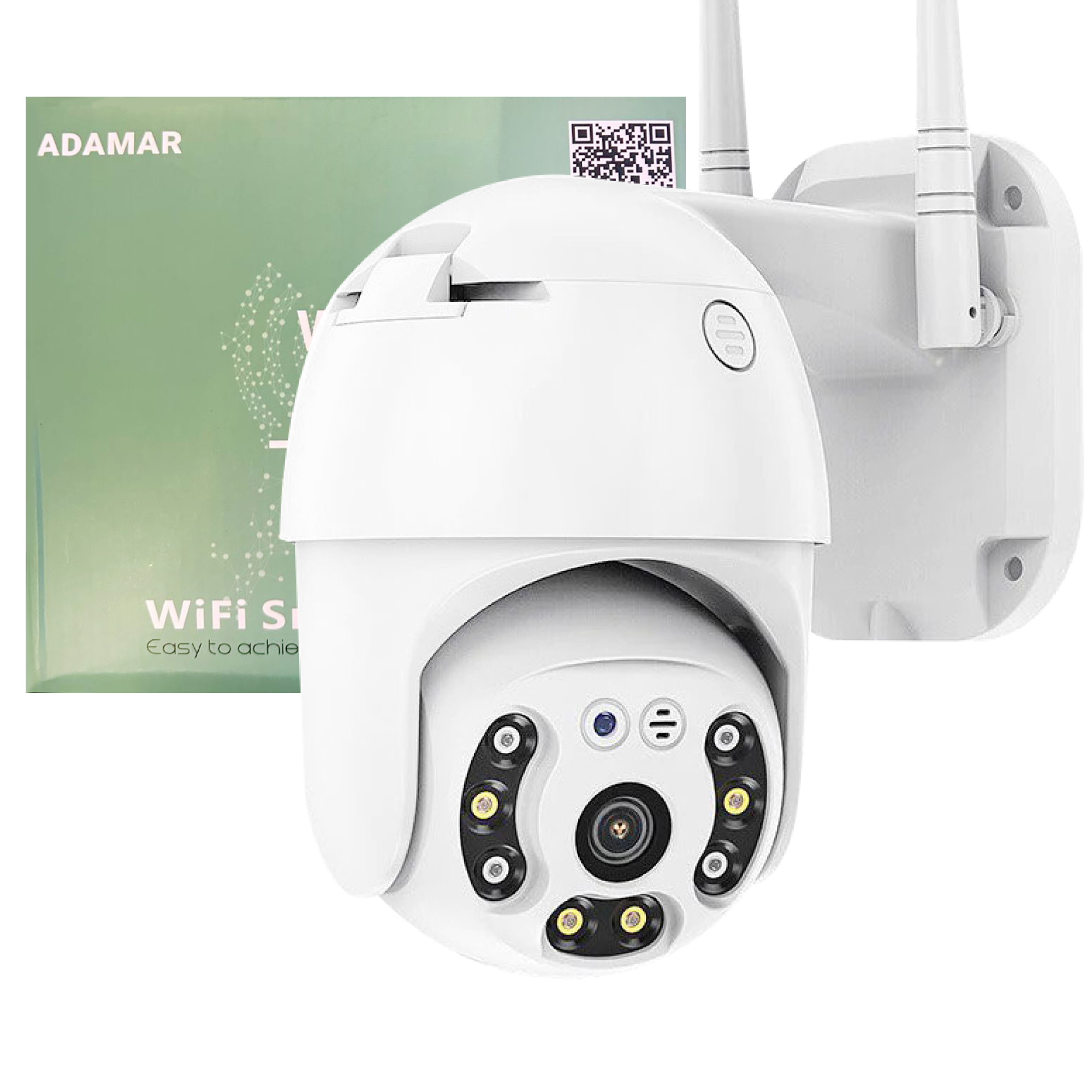 Беспроводная IP-камера видеонаблюдения Adamar WiFi Smart Camera белая светодиодная сеть 2 x 2 м белая 24в 256 led провод пвх ip54