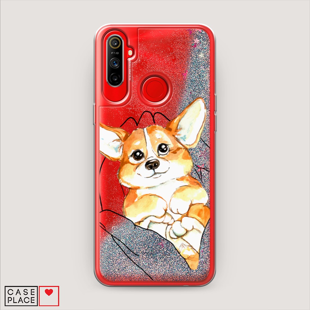 

Чехол Awog на Realme C3 "Корги в ладошках", Разноцветный, 253091-1